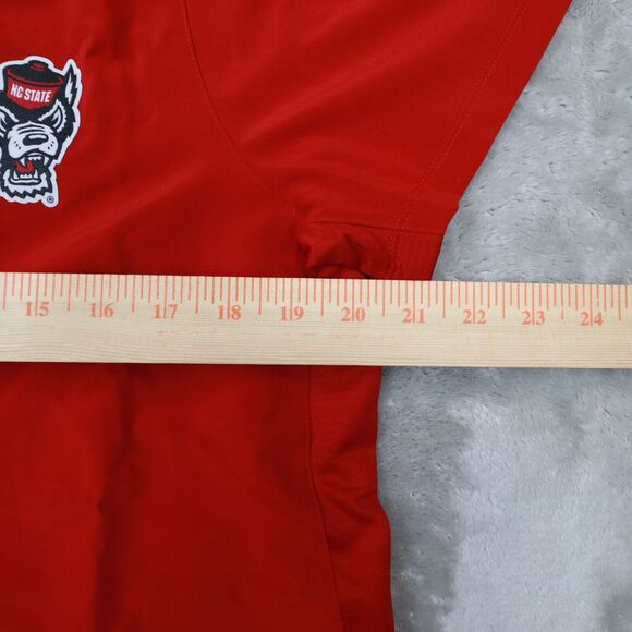 Adidas NC Sate Wolf Pack Logo Red Short Sleeve Polo Shirt size Large NWT - Picture 7 of 11